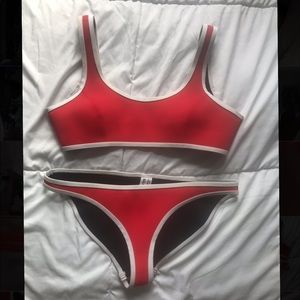 •HOAKA• Red Neoprene Bikini Set